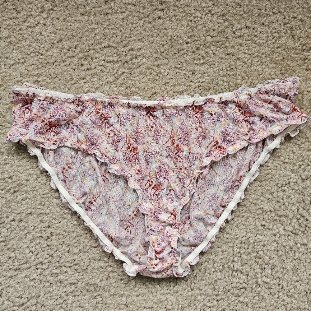 Victorias Secret 2009 y2k shirred butterfly bikini sheer modal size large